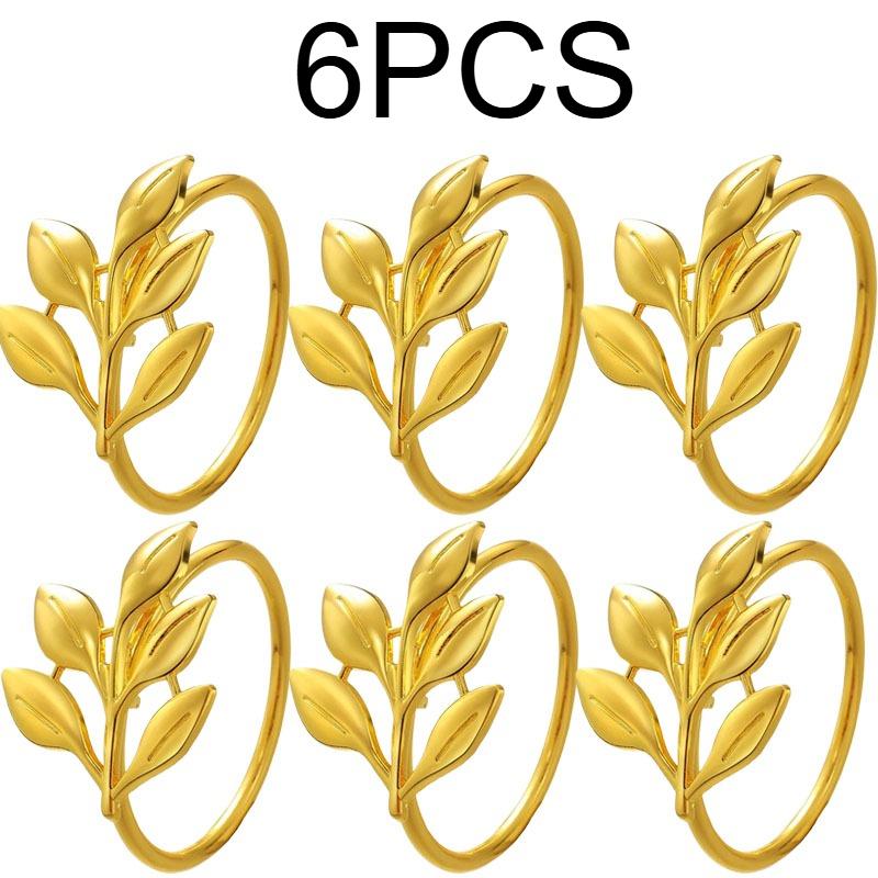 1-12PCS Gold Alloy Napkin Rings Reusable Smooth Edge Easy Clean Table Decoration for Wedding Party Holiday Dinner Banquet