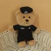 Traffic Police Officer Bear Doll Cute Doll Police Car Keychain Plush Toy Schoolbag Pendant Small Pendant Puppet