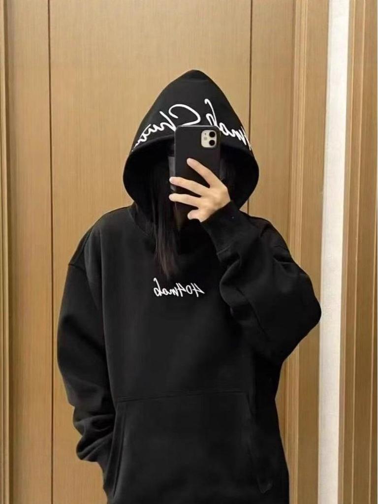 Unisex Hooded Embroidered Sweatshirt - Trendy Spring/Autumn Casual Outerwear