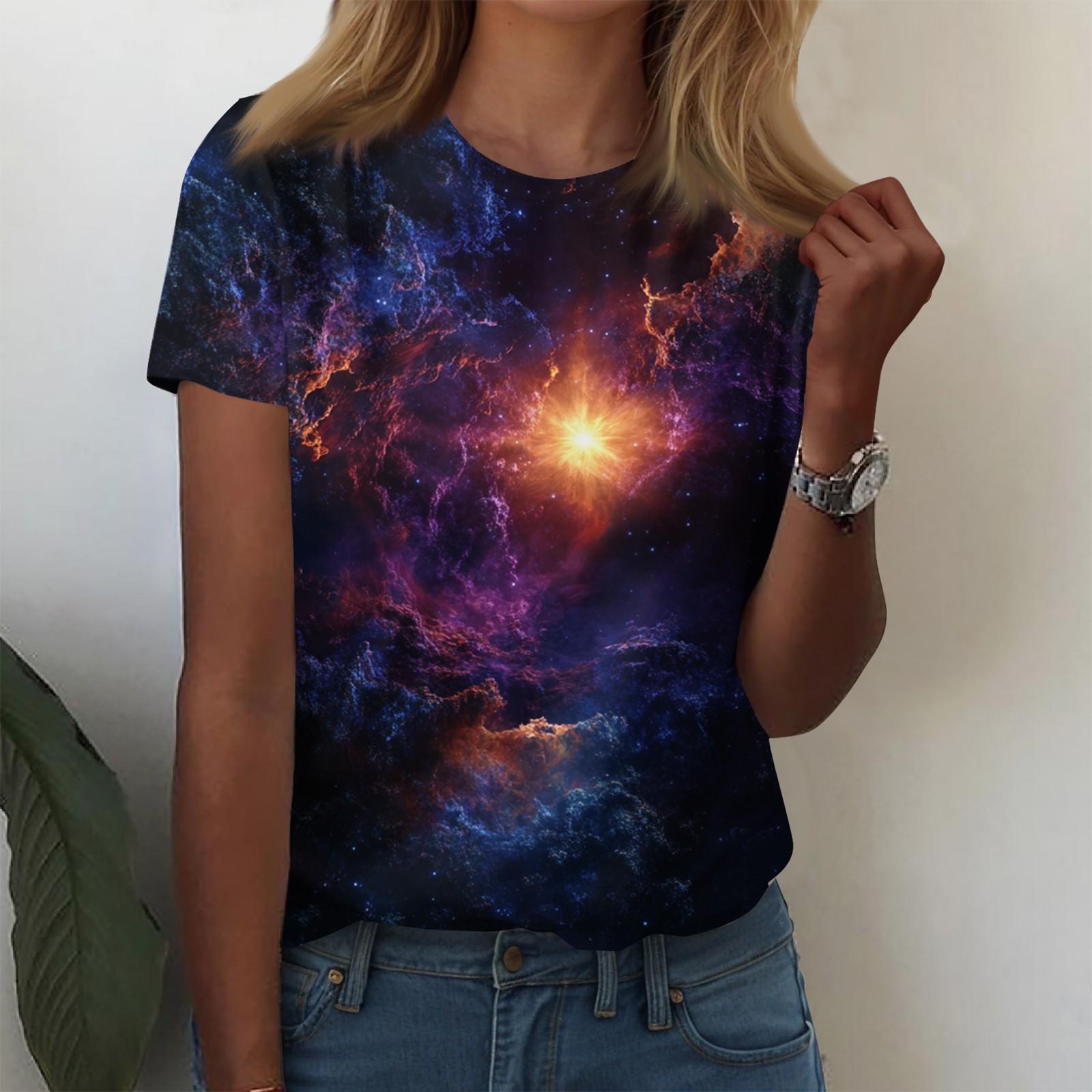 

Рубашки с коротким рукавом для женщин, милые топы, футболки с рисунком, блузки, повседневные базовые топы больших размеров, пуловеры L