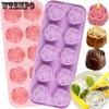 2pcs Rose Silicone Mold Rose Chocolate Mold 20 Cavity Silicone Roses Molds for Chocolate Candy Ice Cube Gummy Jello Jelly Cupcake Decorations Candles