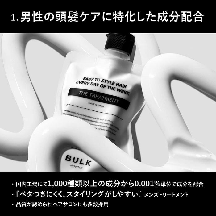 BulkHomme Treatment for Men 180g with Sample – Moisturizing, Damage Care, Repair, Shine, and Hydration – 180g Treatment + Sample