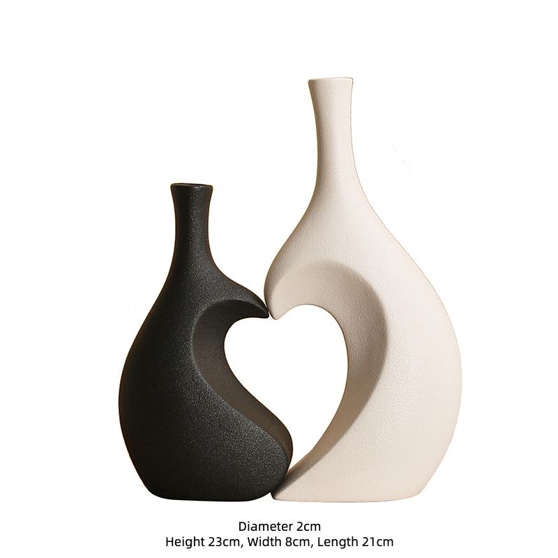 

Modern Design Heart-shaped Hollow Vase Luxury Home Accessories Decoration Living Room Ornaments Crafts Home Decor Gift