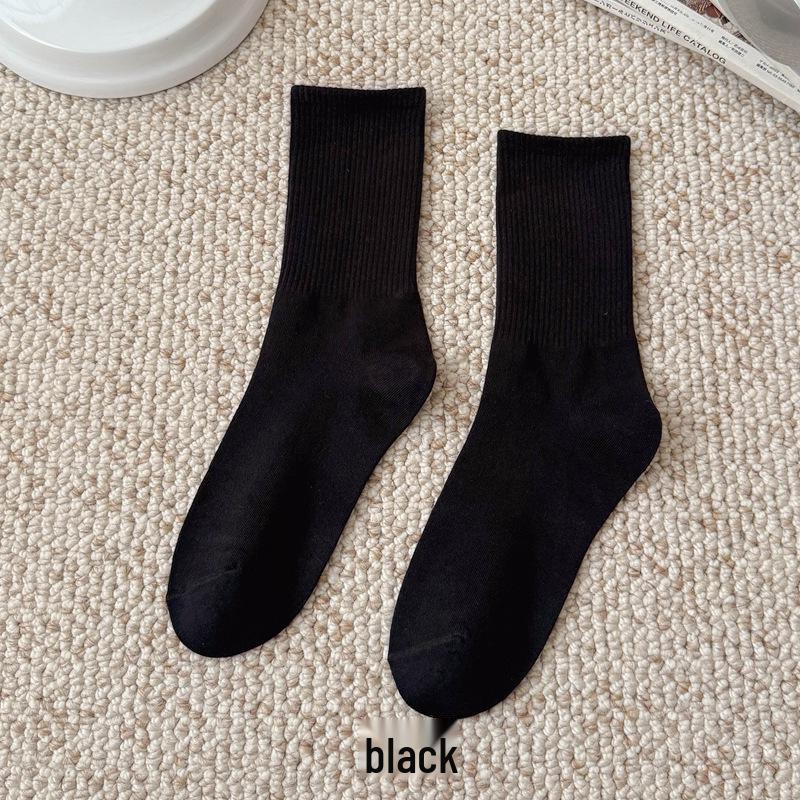 Bunte Damen Kniehohe Candy Color Scrunch Socken - Trendy, Ganzjährig, Mittelhoher Schaft, Einfache Tanz Baumwollsocken