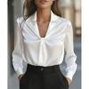 MGHR Women's Fashion Long Sleeve Autumn Winter V-Neck Casual Blouses & Shirts