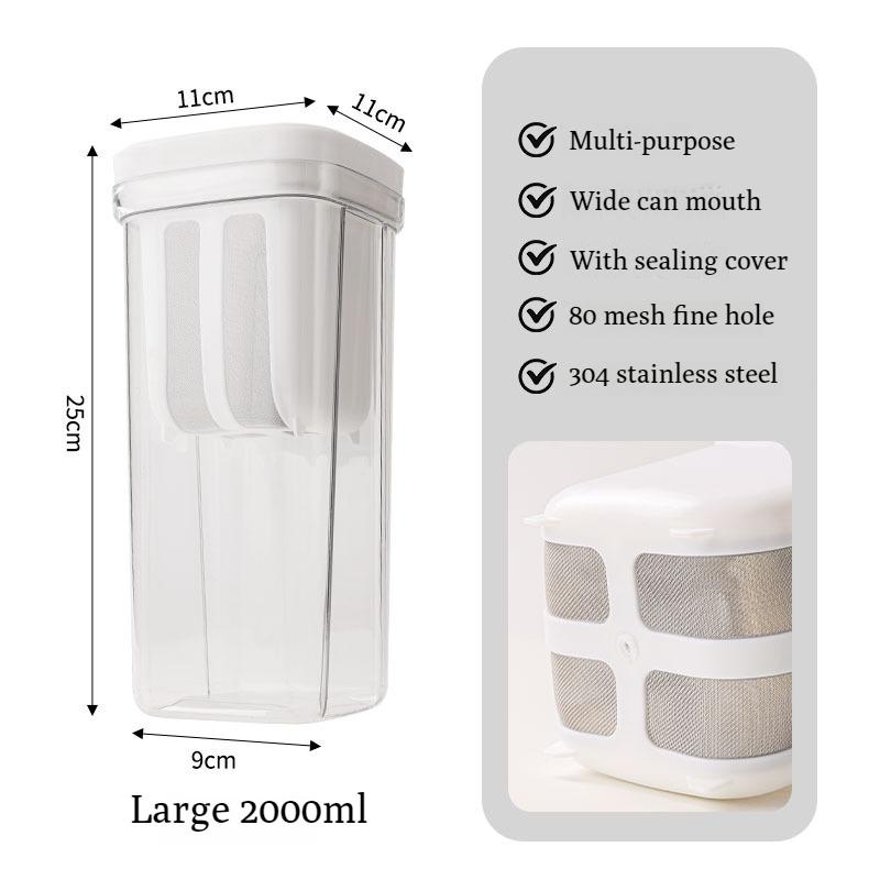 Greek Yogurt Strainer 1300Ml/2000Ml Multi Yogurt Filter With Fine Mesh Bag & Lid For Thick Greek Yogurt Soybean Milk Soup Fruit