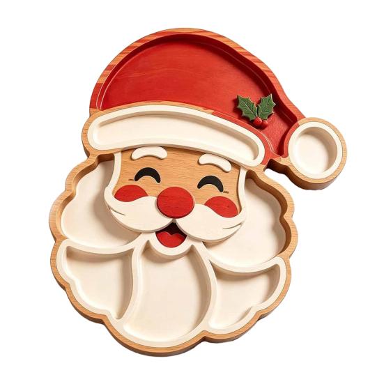 Festliche Nachmittagstee-Platte Weihnachtsbaum Servierplatte, Hölzerner Snack für Feiertagspartys, Mehrteilige Lebensmittel-Präsentations-Pinguin-Box