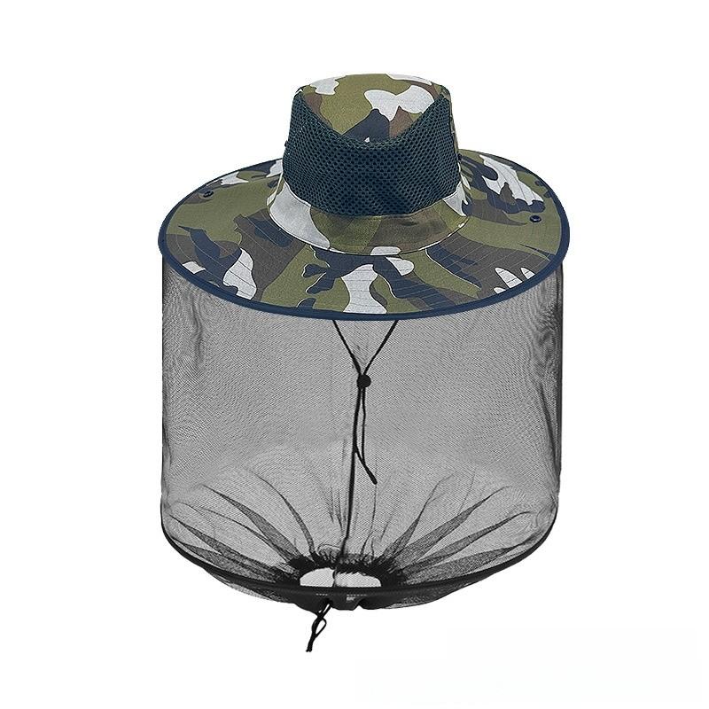 

Fisherman Mesh Hat Neck Protection Sun Hat For Fishing Hiking And Large Pattern Gray