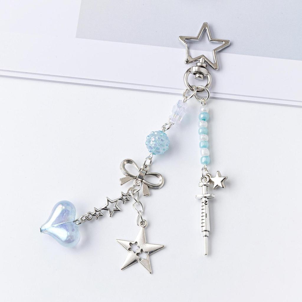 Changing Blue Dolphin Beaded Phone Charm & Cute Planner Sticker Holder