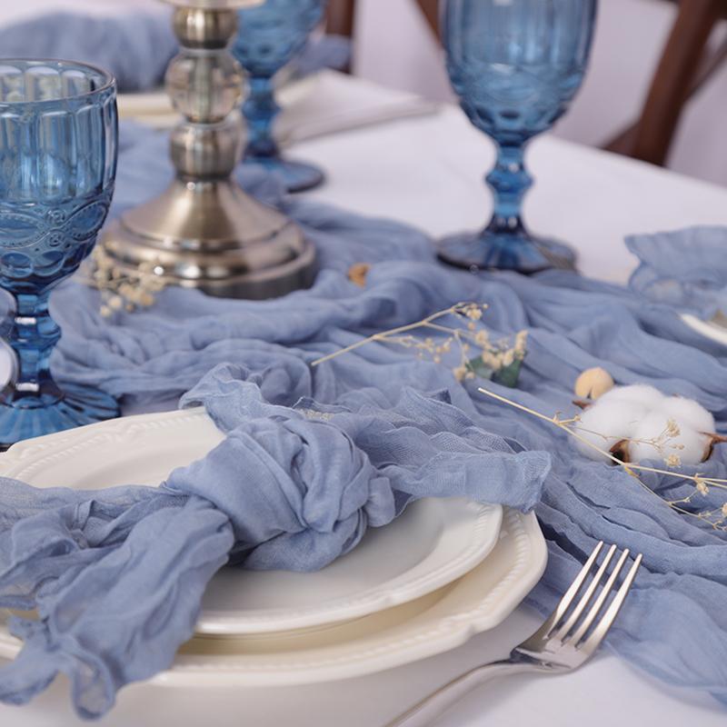 6 PCS Gauze Cheesecloth Napkins 19.7 x 19.7 Inch Dinner Cloth Napkins with Wrinkled Decorative Cloth Napkins for Home Weddin