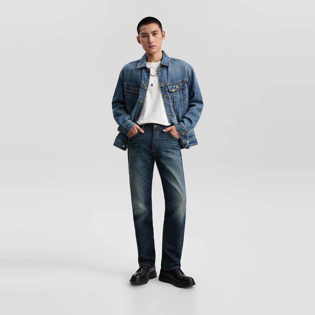 Lee Jeans Men's Dark Blue Moderate Straight Fit Pants LMB256726204563A09180