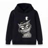 Kids Unisex Boys Girls Pullover Hoodie, Funny Angry Cat Skateboarding Mouse Print Casual Warm Hooded Sweatshirt for Daily Wear Party Gifts 6-12 Years