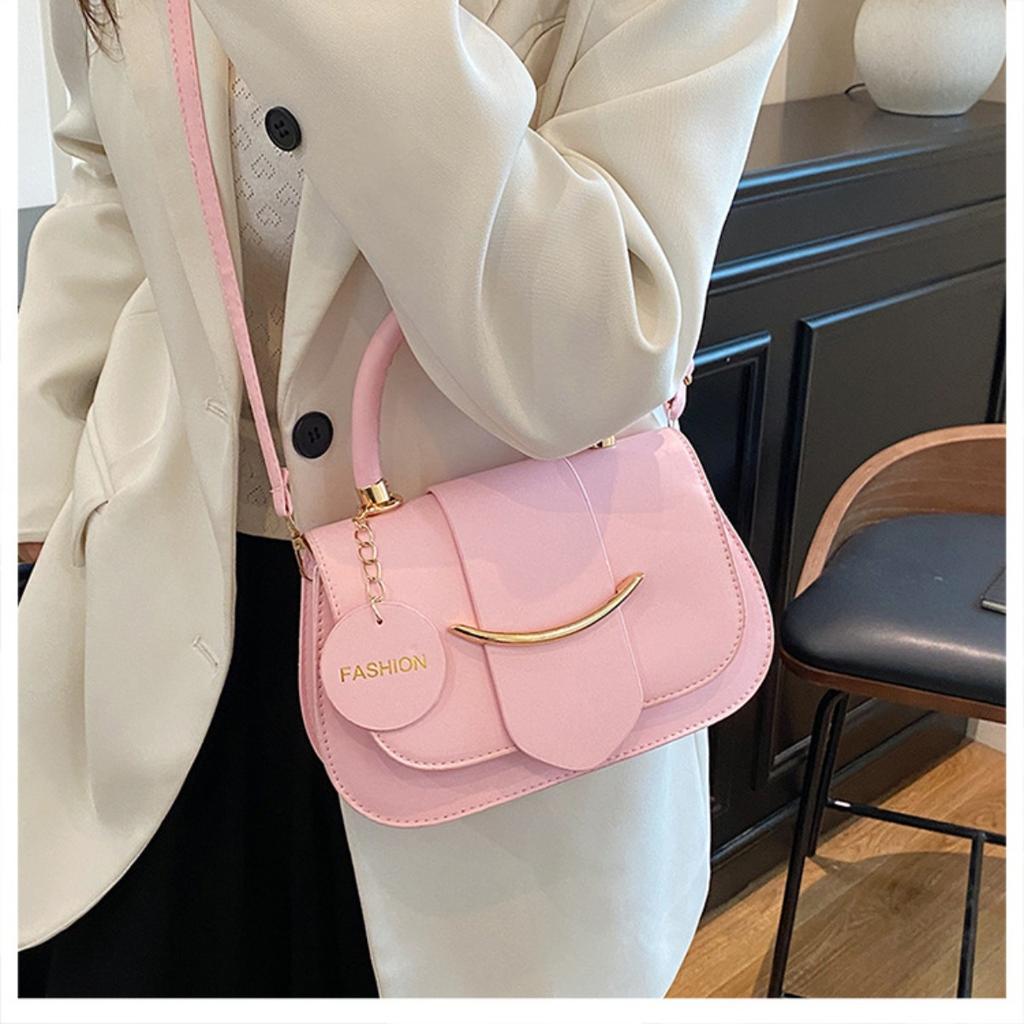 Ladies' Bag, Shoulder Bag, Saddle Bag, Simple and Versatile Handbag, Fashionable Contrasting Underarm Bag, Casual Crossbody Bag