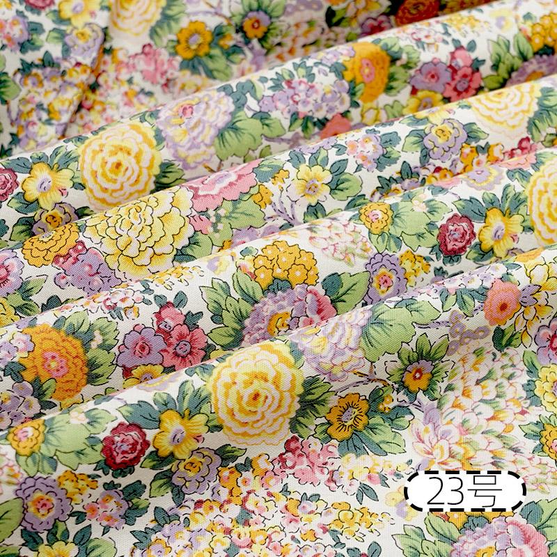 145x50cm Tiszta pamut anyag Kis virágos mintás anyag Gyermekruhákhoz, ruhákhoz Kézzel készített DIY Varróanyag TJ9772