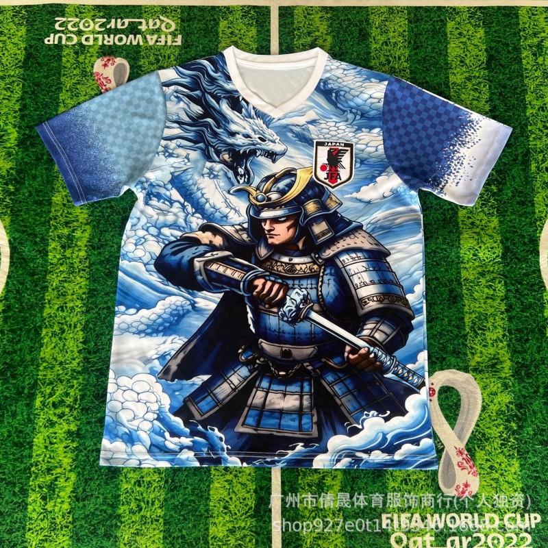 Japan National Team Soccer Jersey Anime Digital Collab Edition Mens Breathable Quick-Dry Short Sleeve Football Shirt