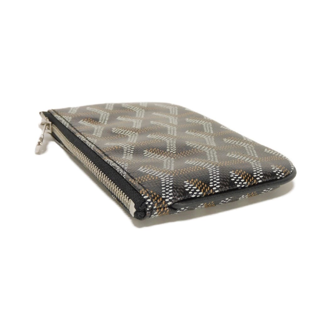 Used 9776 Senna Nano Key Ring 7943 Coin Pocket Wallet In Excellent Condition, Herringbone Pattern, Black. Men's. from