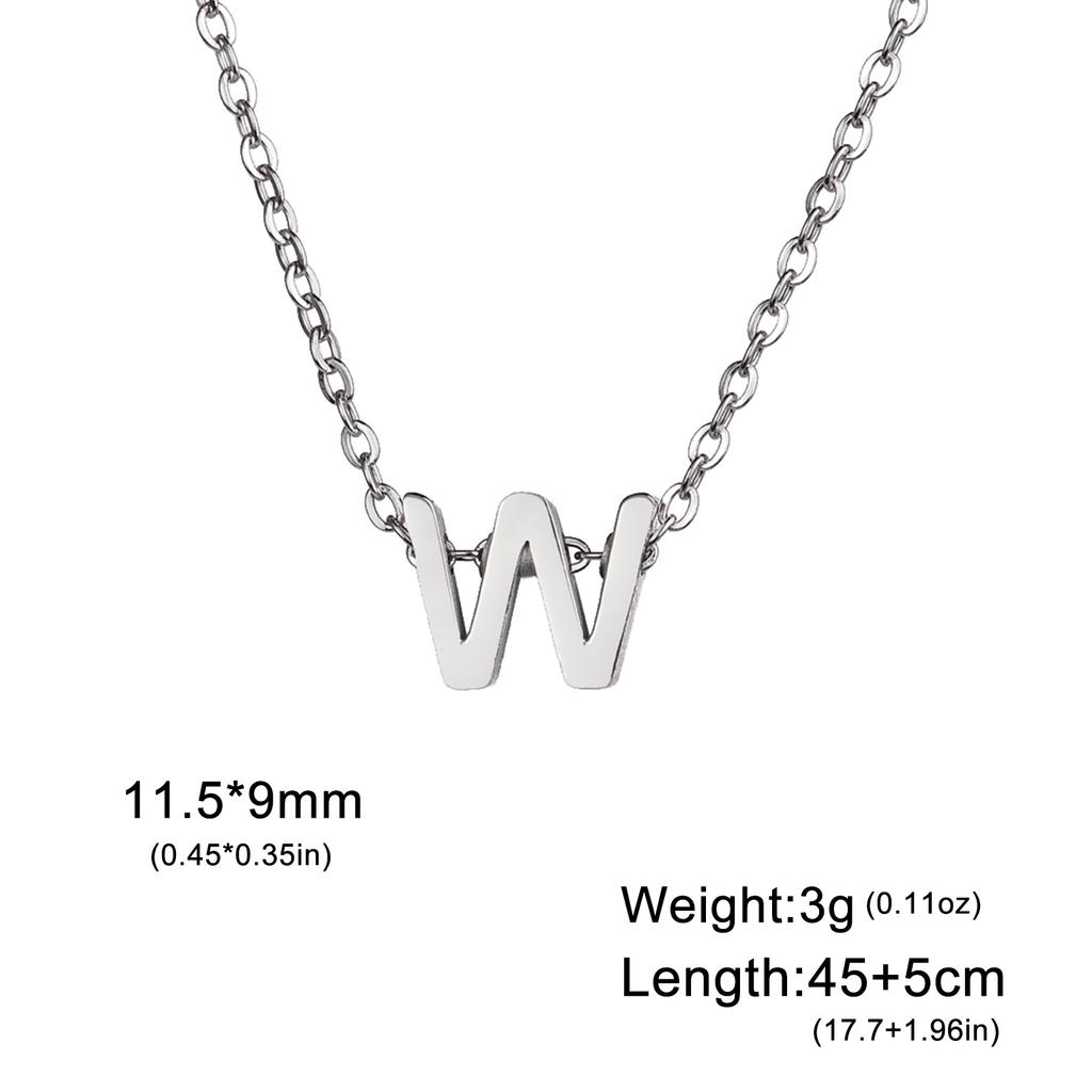Name Initial Necklace A-Z 26 Letters Pendant Stainless Steel Jewelry Women Men Neck Choker Couple Friend Birthday New Year Gifts