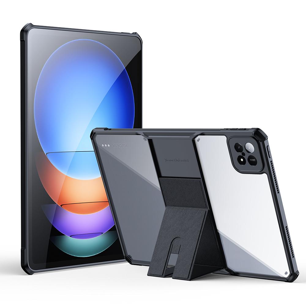 

XUNDD For Xiaomi Pad 6S Pro 12.4 Case TPU+PC+PU Anti-drop Tablet Cover with Kickstand Black