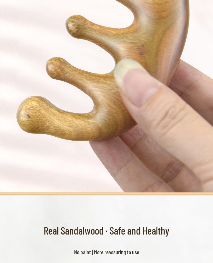 Green Sandalwood Coarse Teeth Massage Comb for Relaxing Scalp Care & Daily Use