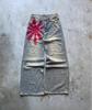 Unisex Y2K Vintage Zon Print Dames Man Jeans Harajuku Gewassen Wijde Pijp Amerikaanse Stijl Denim Broek Baggy Casual Streetwear
