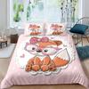 Cartoon Fox Duvet Set Cute Animal Print Bedding Three-Piece Set