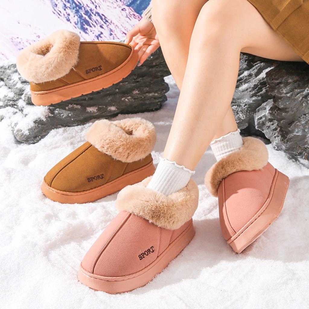 36-45 Cotton Slippers for Women, Autumn and Winter Bags for Indoor Home Warmth, Plush Cotton Slippers for Women, Winter Outerwear