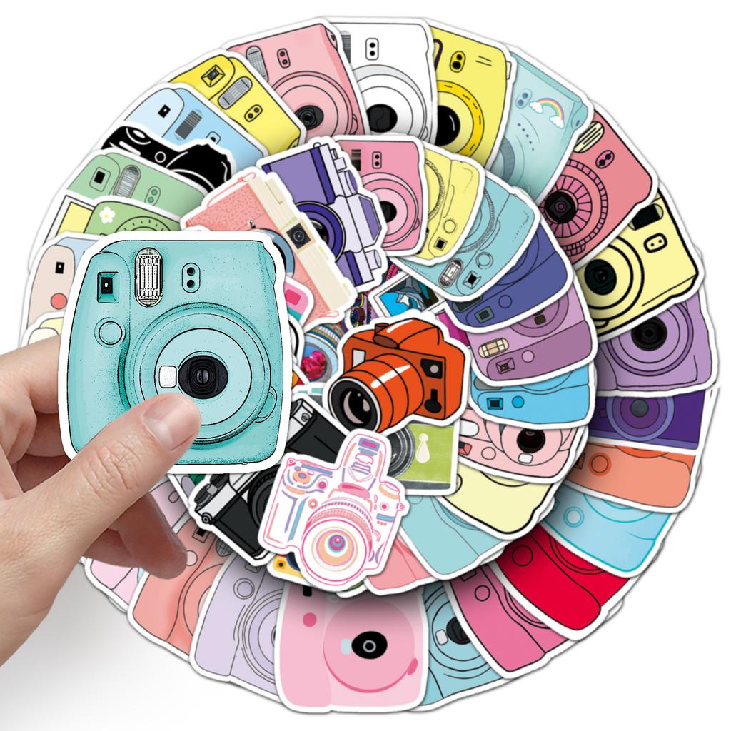 50 Cameras Doodle Cartoon Polaroid Fresh Creative Guka DIY Suitcase Mobile Car Stickers