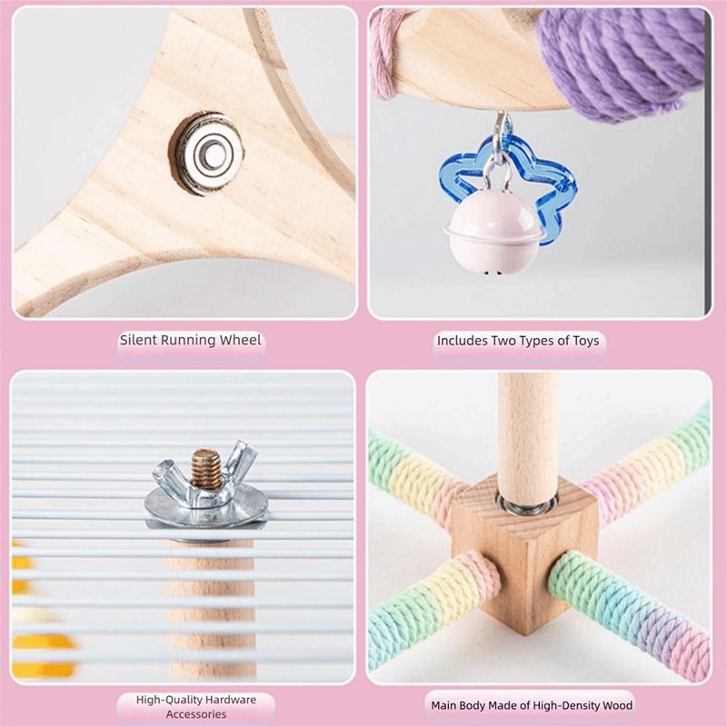Parrot Rotating Perch Windmill Toy Bird Cage Hanging Interactive Chew Toy Beak Claw Grinding Pet Bird Toy for Parakeet