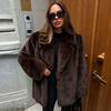Autumn and winter women's imitation fox fur coat loose silhouette suit collar imitation fur jacket cardigan