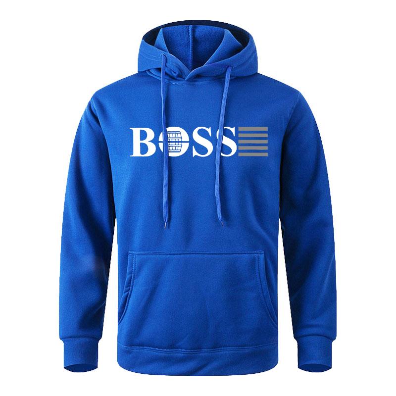 Fashionable Men's Hoodie with Street Casual Sports Style Long Sleeve and Kangaroo Pocket Fleece Sweatshirt for Autumn and Winter
