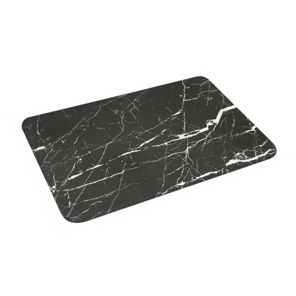 Black Rose Gold Marble Crackles Doormat Non-Slip Bathroom Kitchen Mat Toilet Floor Door Entrance Carpet Rug