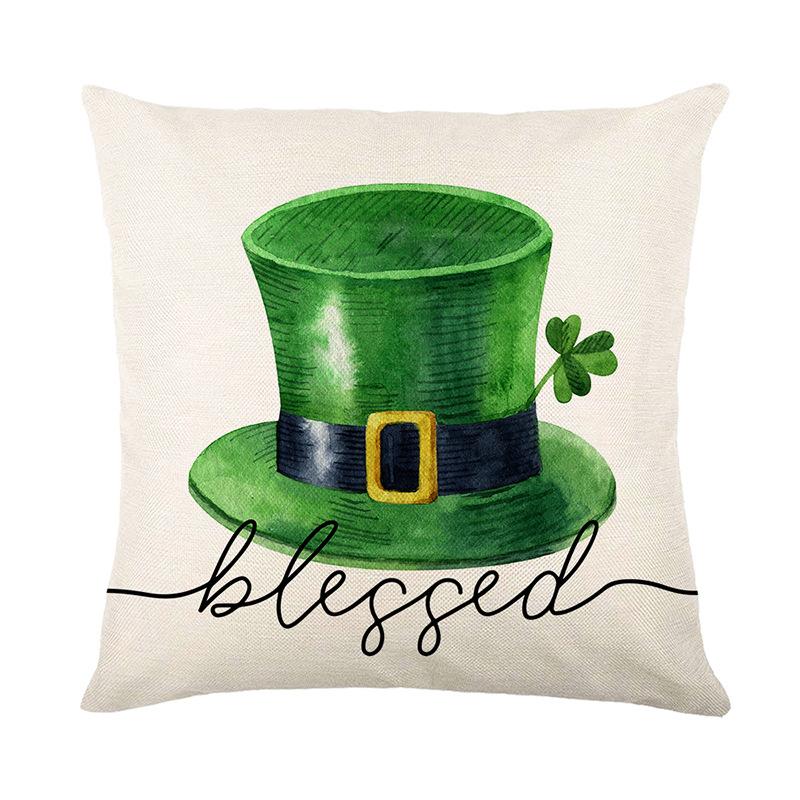 New St. Patrick's Day Pillow Cover Northern Festival Home Fabric Sofa Cushion Cover