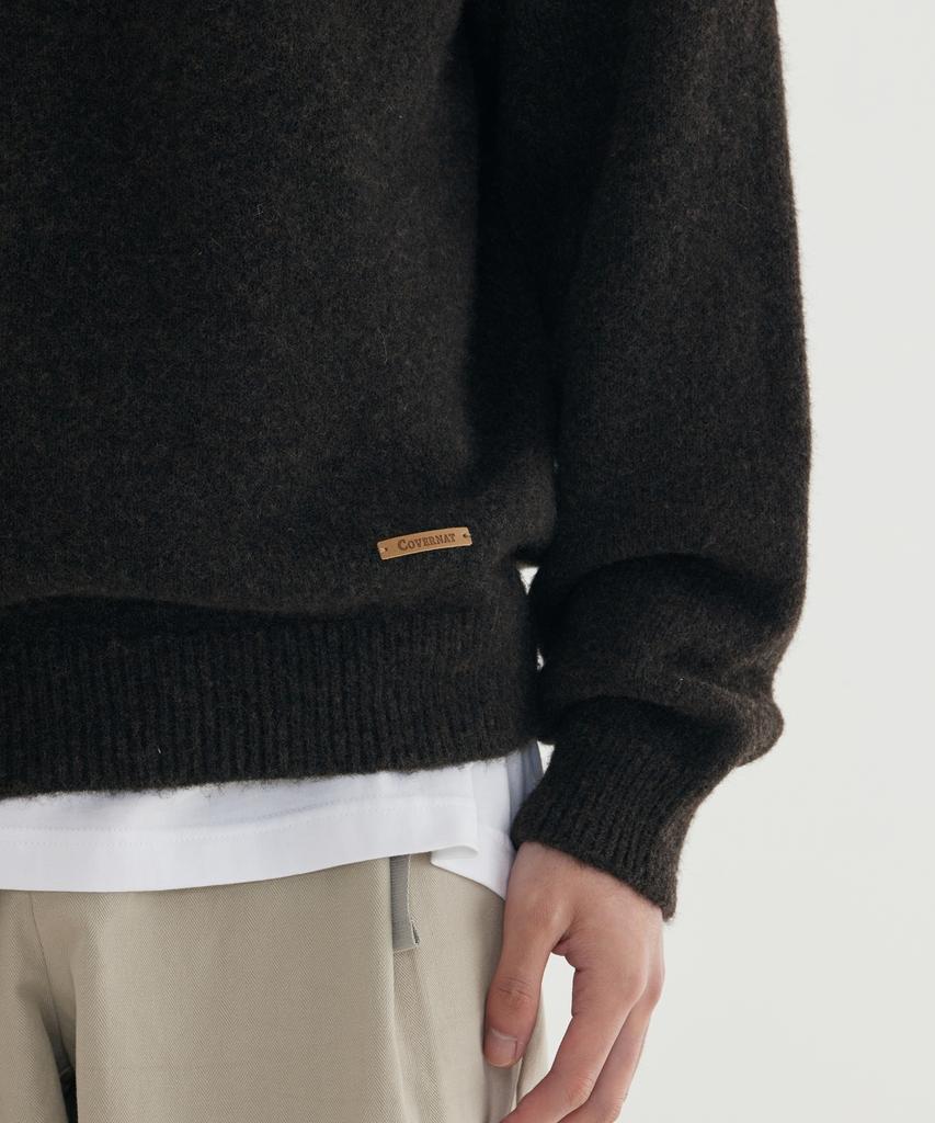 COVERNAT Jacquard Pattern Pullover Brown