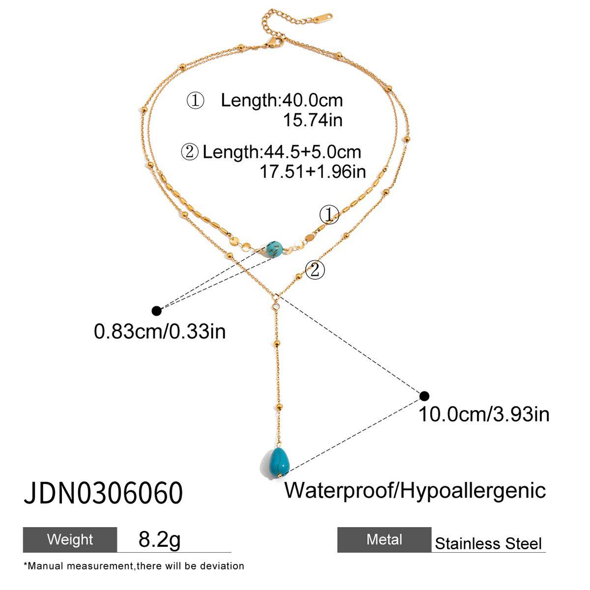 

Синий бирюзовый двухслойный титановый стальной длинный аксессуар-ожерелье женский легкий роскошный высококлассный Y-образный чокер из нержавеющей стали