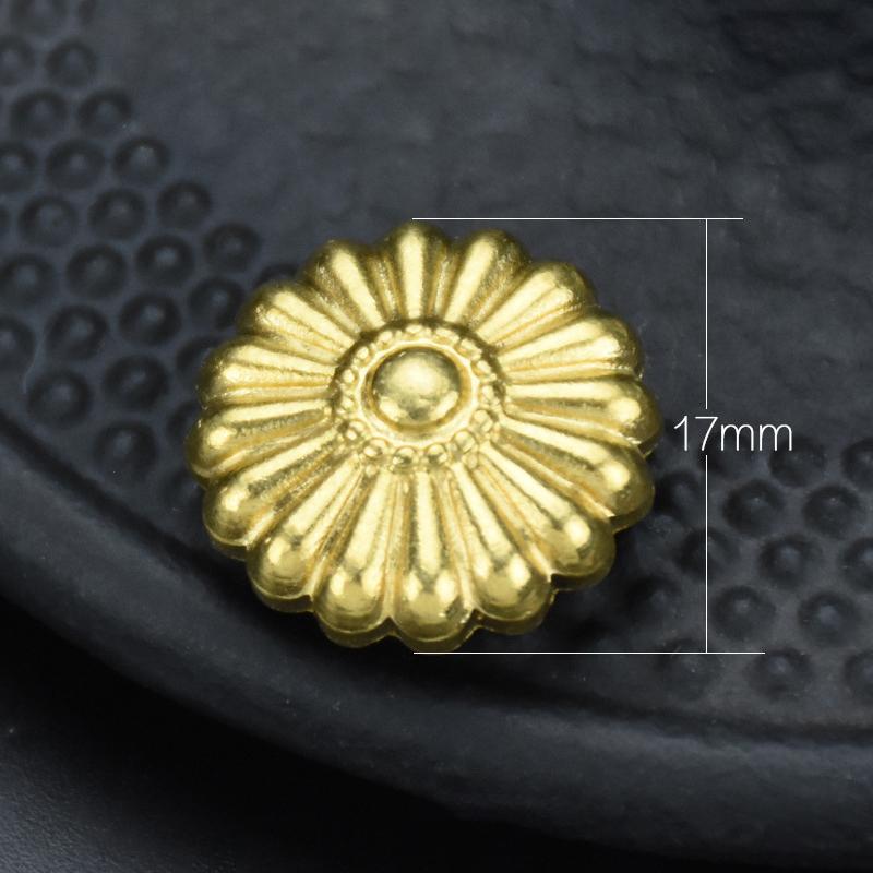 Boucle de Portefeuille Chrysanthème en Laiton Goujons Rivets Décoratifs en Cuir Premium pour DIY Maroquinerie Sac Réparation Accessoires