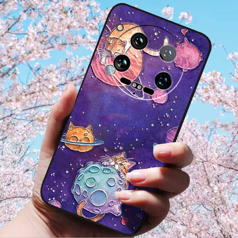 For Xiaomi 14 Ultra 5G 6.73" 14 Pro Cases Fashion 3D Retro Embossed Relief Soft TPU Siliocn Back Cover for Xiaomi 14 Capa Mi 14