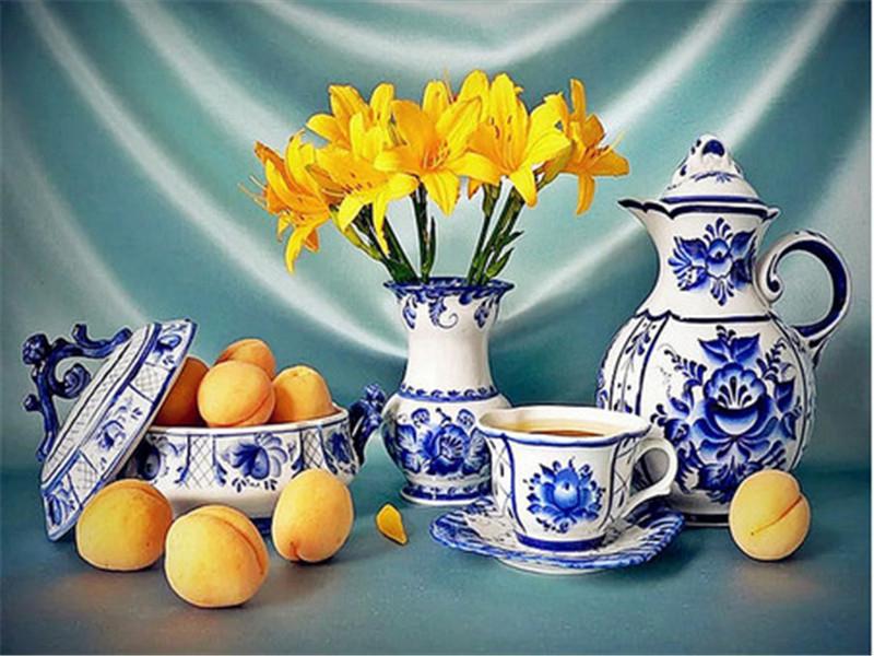 Diamond Embroidery Kitchen Flower Handmade Gift Picture Rhinestones Diamond Mosaic Full Drill Home Decor