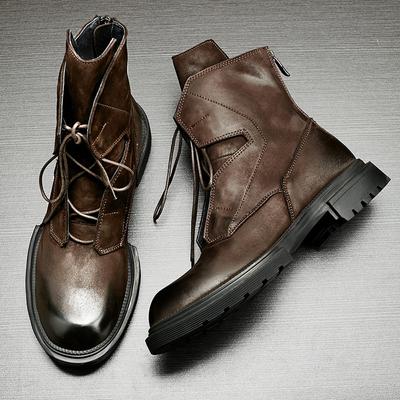 Medium Boots Men'S Wolf Warrior Boots Functional Wind Martin Boots Men'S High Top British Tooling Boots Locomotive Cowhide Boots