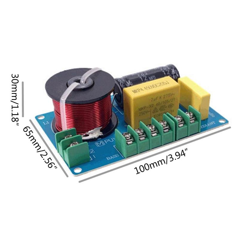 2 Pieces 3-Way Audio Frequency Dividers HiFi Filter Circuit Board Stereo Speaker Crossover Filters Treble/Alto/Bass 200W