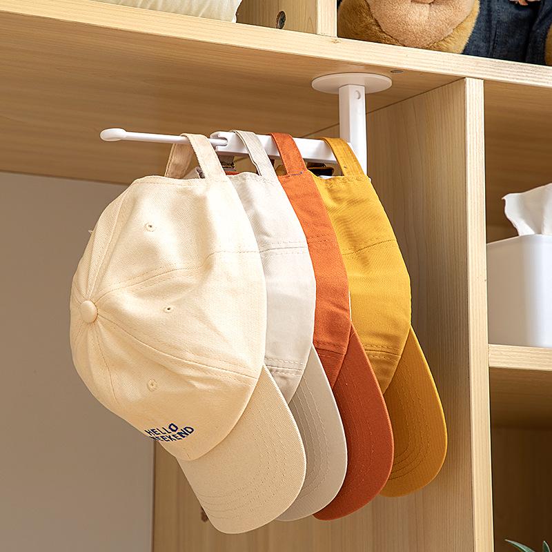 Wall-Mounted No-Drill Hat Organizer - Hanging Baseball Cap Rack for Home, Wardrobe, or Door Back.