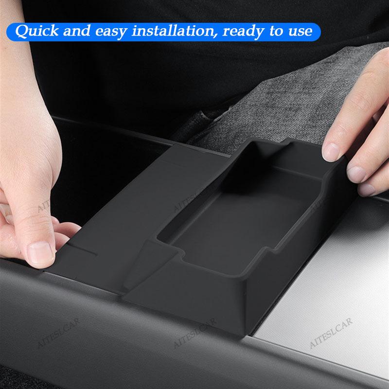 For Tesla Model 3 Y Juniper 2025 2026 Center Console Armrest Storage Box Glasses Holder Tray Case Organizer Interior Accessories