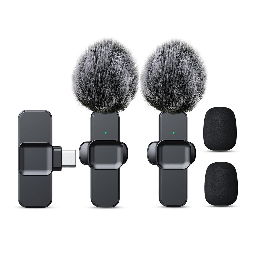 BEPAN New Wireless Lavalier Microphone Portable Audio Video Recording Mini Microphone for Android PC Camera Live Gaming Phone