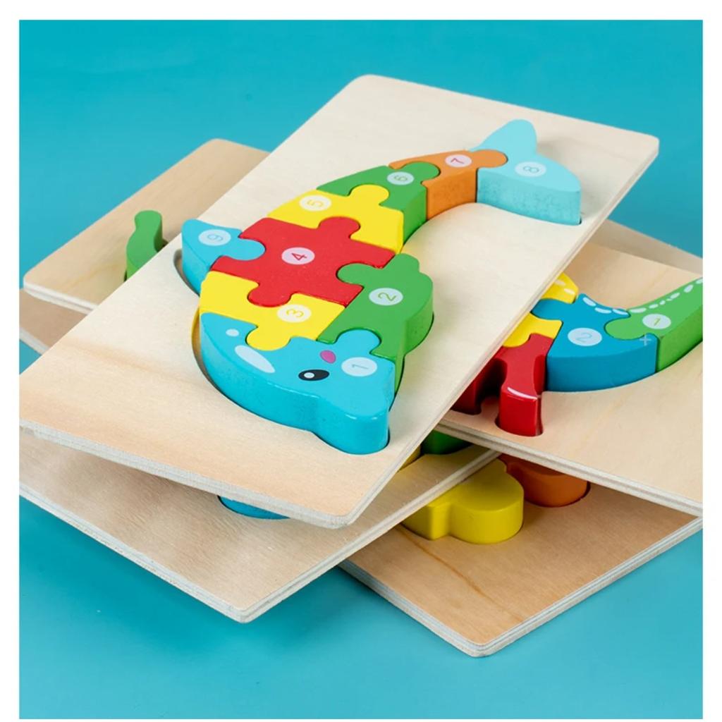 Montessori Wooden Toddler Puzzles for Kids Montessori Toys for Toddlers 2 3 4 Years Old for Toddler Dinosaur Toy