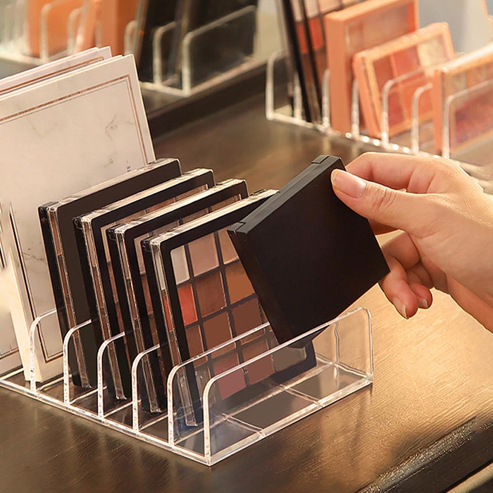 Makeup Acrylic Organizer Multi-cell Display Box Makeup Blush Cosmetics Shelf 7-compartment Plastic Eye Shadow Tray Storage Box