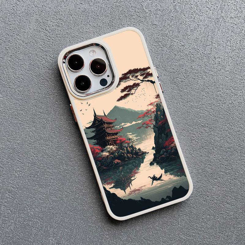 Japanese Aesthetic Mount Fuji Landscape Phone Case For iPhone 13 12 11 Pro Max 14 7 8 Plus XR XS X 15 16 Pro Max Silicone Cover