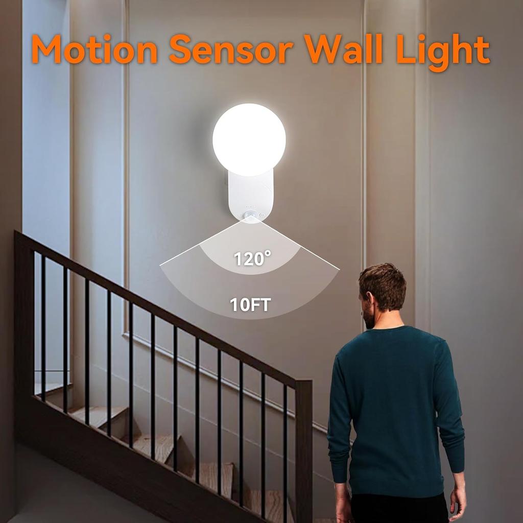 Rechargeable Motion Sensor Wall Light with Remote - Magnetic Wireless Closet Lights with Adjustable Lighting & Angle, Battery Operated Motion Sensor