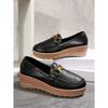 Plus Size Metal Chain Wedge Shoes Women's New Platform Muffin Loafers for Fall 2025