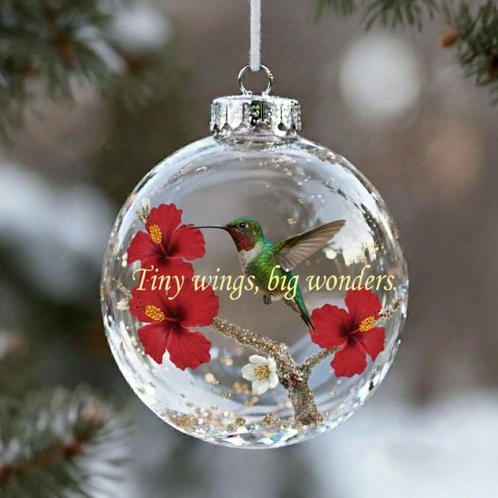 Christmas Ornament Christmas Tree Bird Spherical Decorative Pendant Snowflake Ornament Holiday Tree Decoration