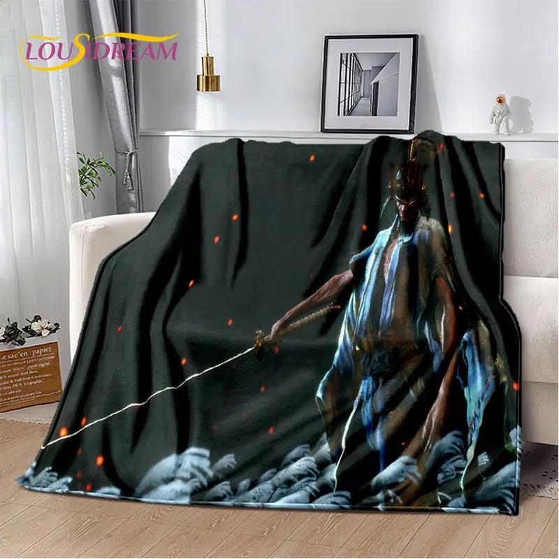 D Sekiro Game Plush Flannel Throw Blanket for Bedroom Living Room Sofa Picnic Soft Cozy Cover for Kids and Adults