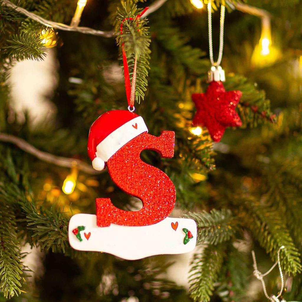 Christmas Tree Decoration Letter Pendant 26 Letters Home Holiday Acrylic Diy Pendant Xmas  New Year Decor Ornament Navidad